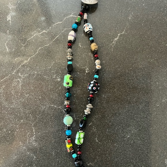 Multi beaded 8 in bracelet with buffalo nickel clasp - Picture 3 of 3